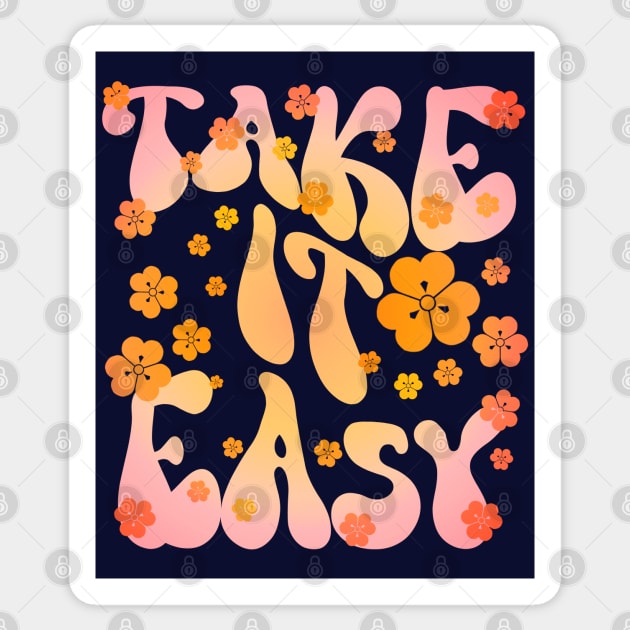 Take it easy a cute groovy summer time vibes Sticker by Yarafantasyart